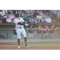 Kansas City Monarchs' Robbie Glendinning at bat